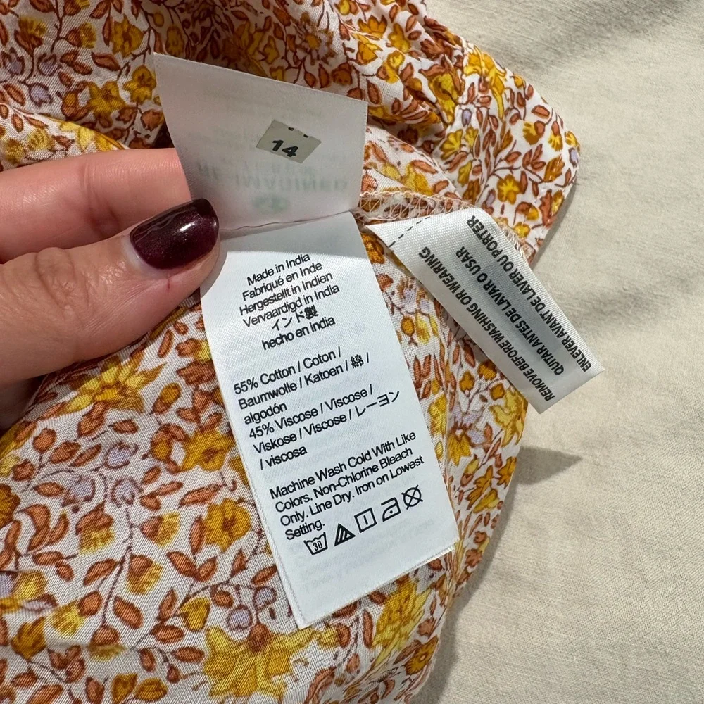 NWOT J. Crew Blouse V Neck Scattered Blooms Top Size 8